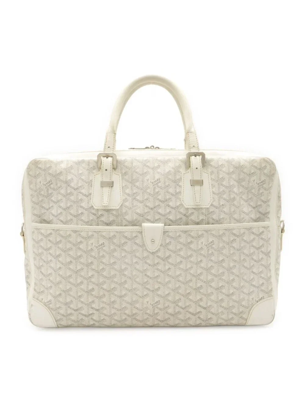 Goyard Ambassador MM Business Briefcase Handbag Herringbone Pattern Leather